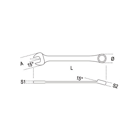 BETA Chiave a Cricchetto Aperta 120 10 mm | 001200010