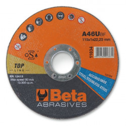 BETA Disco Abrasivo da Taglio Acciaio e Inox 115X1,0x22,23 | 110340022